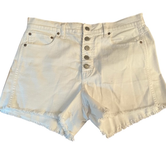 Gap white jeans size 12 button fly high waist like new - Picture 1 of 8